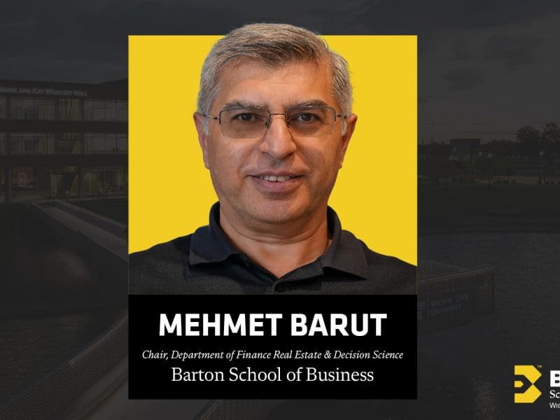 Dr. Mehmet Barut, the new department chair of the Department of Finance, Real Estate and Decision Sciences (FREDS) at Wichita State University.