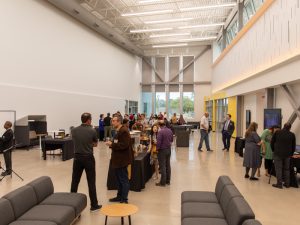 Members from WSU and the Innovation Campus mingle at the College of Fine Arts/Innovation Campus mixer
