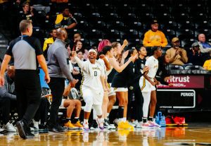 WSU Women's Basketball Bench Celebration