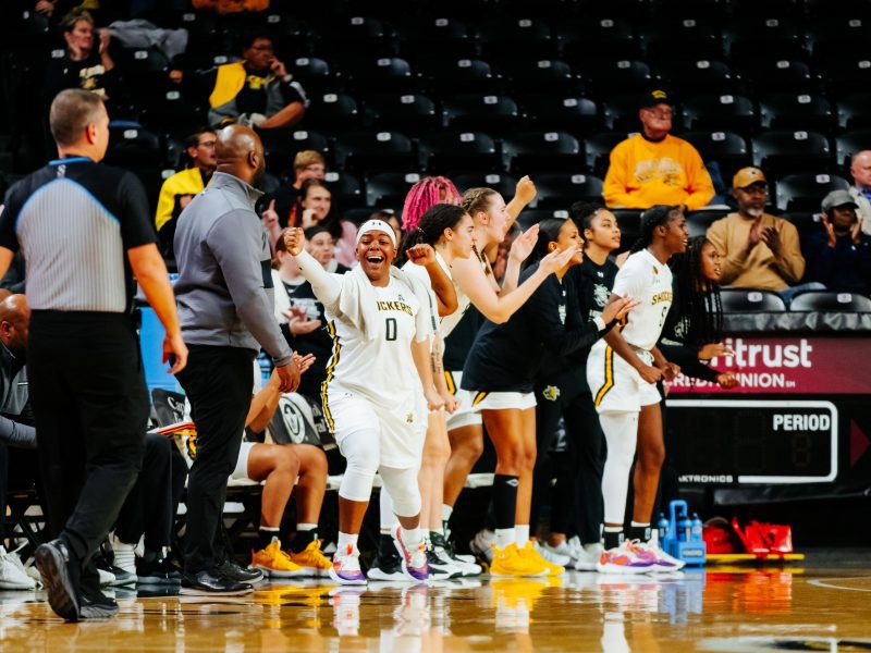 WSU Women's Basketball Bench Celebration