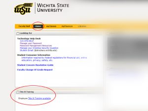 Screenshot of myWSU showing where the training is located