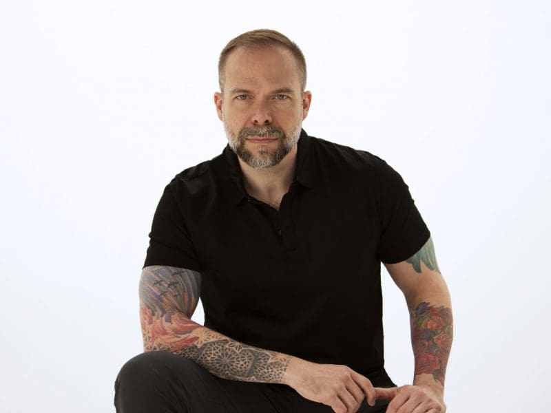 Scholar David Getsy is pictured, dressed in black.