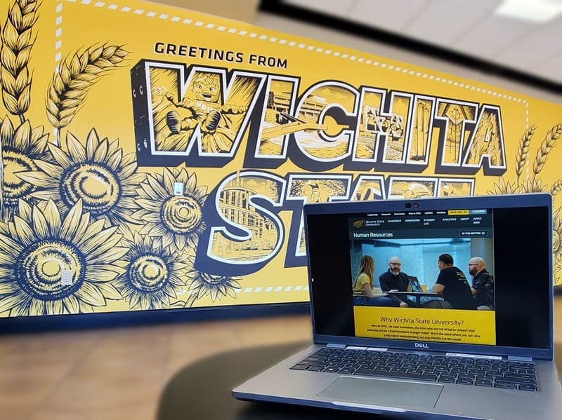 View of the new HR landing page on a laptop in the RSC.