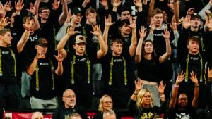 Wichita State Students in the student section at a recent basketball game