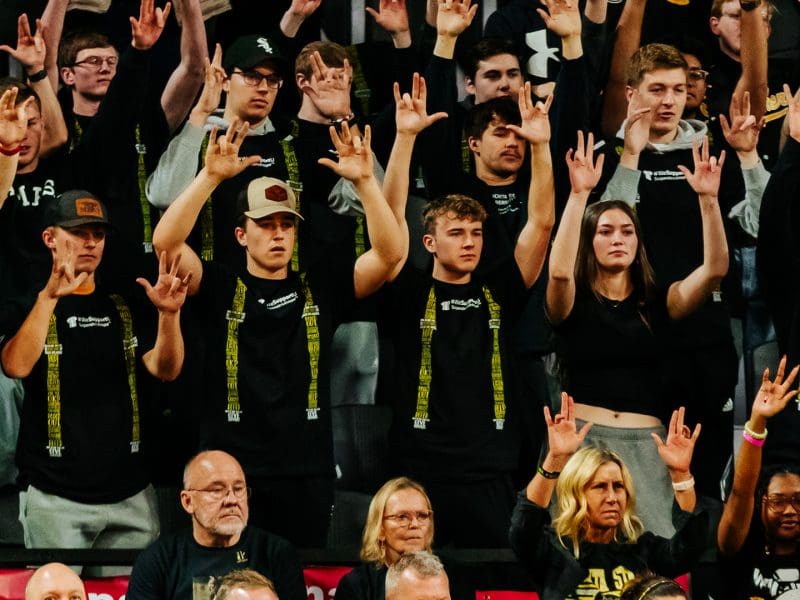 Wichita State Students in the student section at a recent basketball game