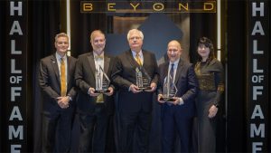 Rick Muma, Clark Bastian, Craig Barton, Harvey Jabara and Larisa Genin at the Barton School of Business Beyond Hall of Fame gala.
