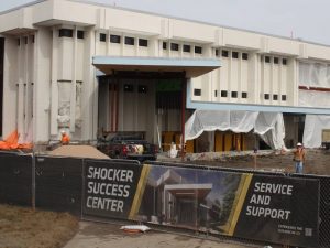 Workers make progress on the Shocker Success Center