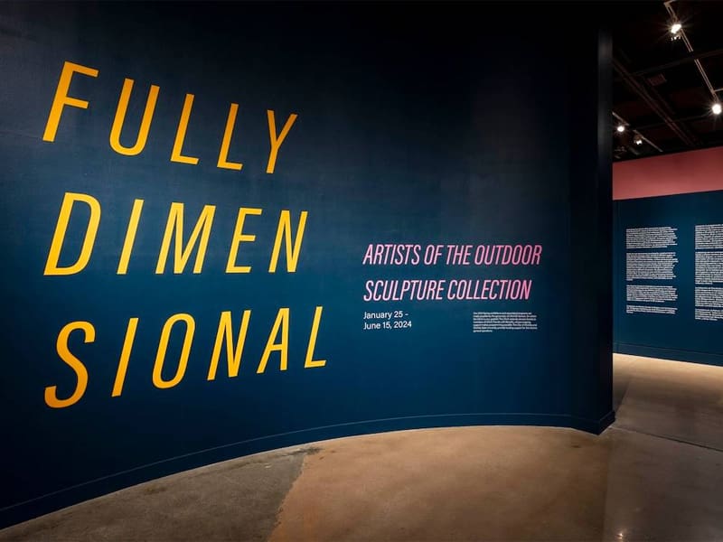 The opening to "Fully Dimensional: Artists of the Outdoor Sculpture Collection" exhibition.