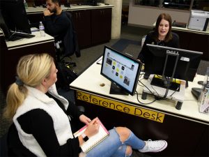 Shockers conduct interview in Ablah Library