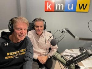 President Rick Muma and First Gentleman Rick Case in the KMUW set.
