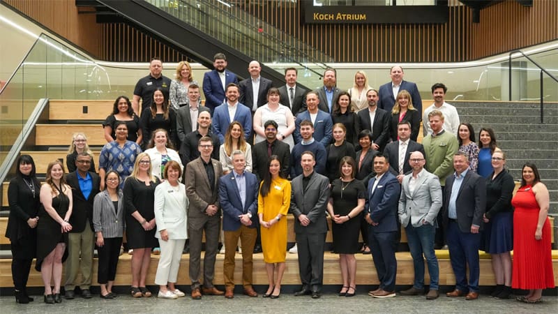 Attendees at an Event Celebrating 20 Years of MBA Partnership Success between the Barton School of Business at Wichita State University and Berlin School of Economics and Law.