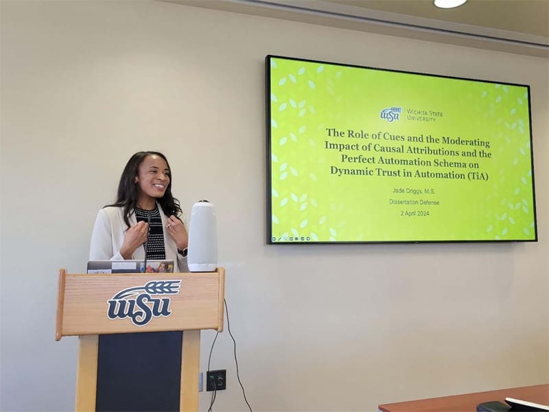 Jade Driggs presents at her dissertation defense