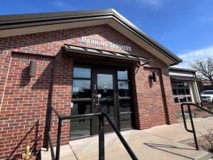 parking services building front door