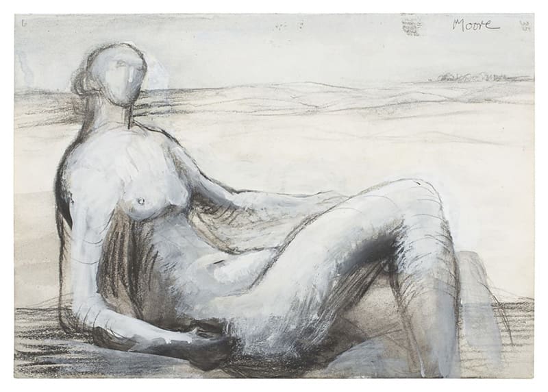 A drawing of a woman is portrayed