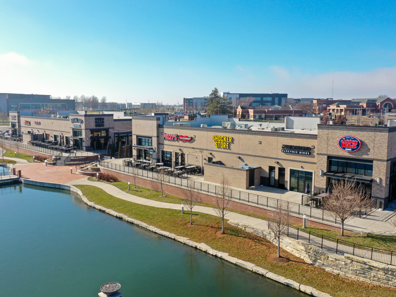 Aerial shot of Braeburn Square on WSU's Innovation Campus