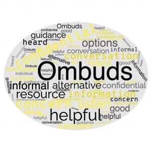 word cloud with ombuds words