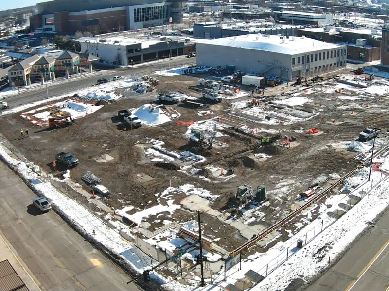 The Wichita Biomedical Campus construction site as of Jan. 13, 2025.