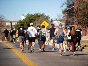 Runners on the Wichita State campus