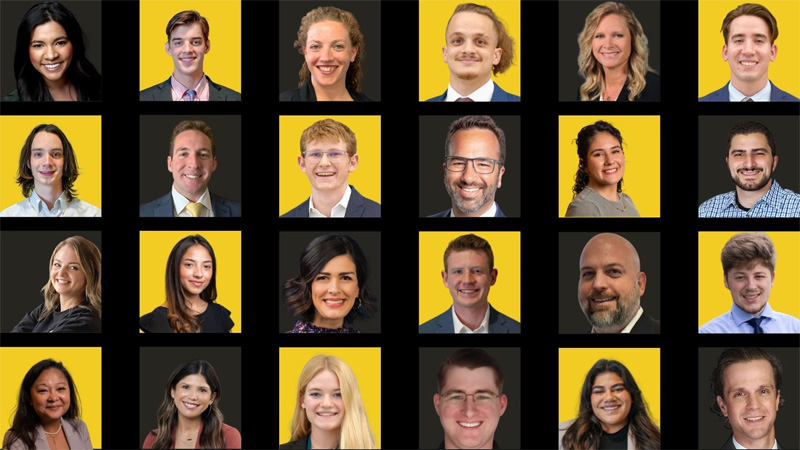 Barton School alumni mentorship program participants in a grid