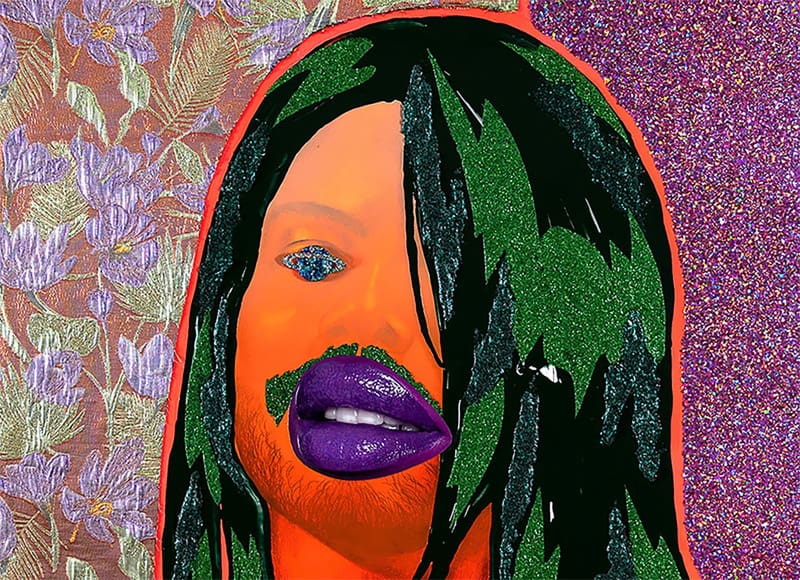 A boldly colored self-portrait of the artist Devan Shimoyama