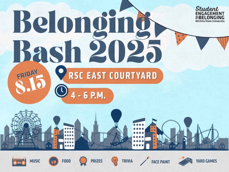 Belonging Bash 2025. Friday, Aug. 15 from 4 - 6 p.m. in RSC East Courtyard. Event includes music, food, prizes, trivia, face paint and yard games.