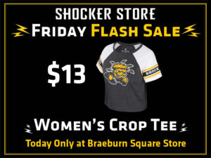Shocker Store. Friday Flash Sale. $13. Women's Crop Tee. Today Only at Braeburn Square Store