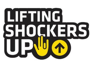 Graphic with text that reads Lifting Shockers Up