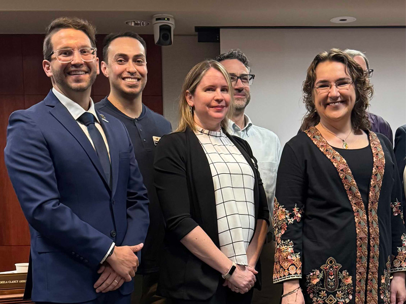 Dr. Christopher Leonard, Marco Hernandez, Dr. Erin O'Bryan and Dr. Lisa Parcell pose after being named Faculty and Staff of the Year at KBOR.
