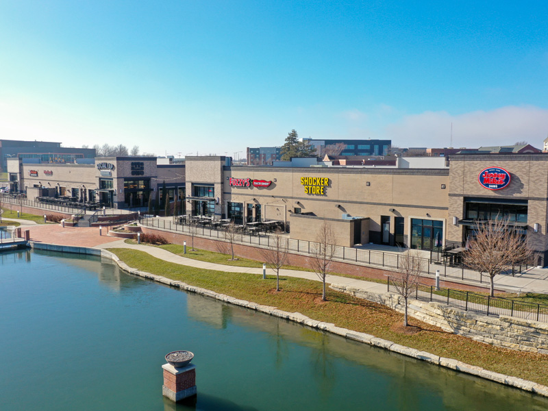 An aerial photo of Braeburn Square on the Innovation Campus