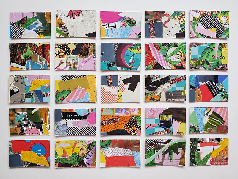Mini collages lined up in rows