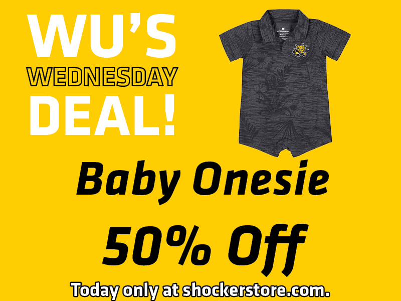 Wu's Wednesday Deal! Baby onesie 50% off. Today only at shockerstore.com