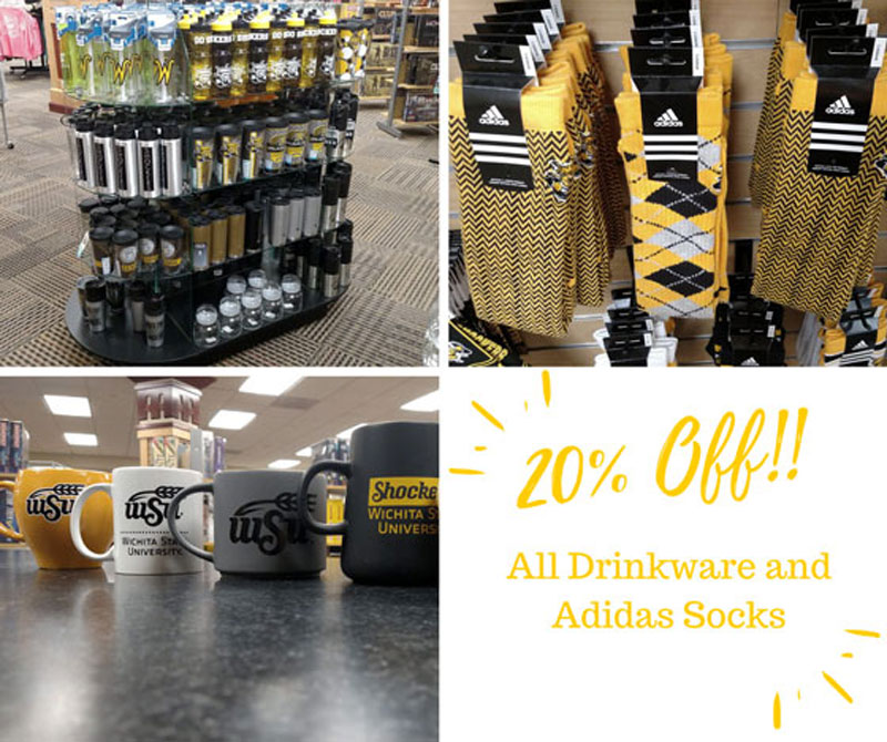 Sale on socks and drinkware