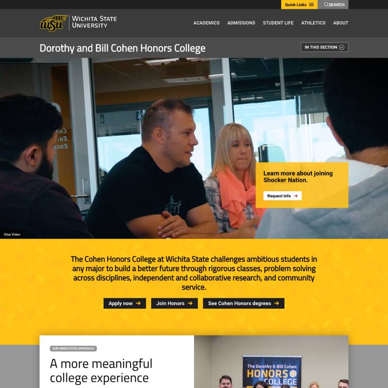 Cohen Honors College homepage Cohen Honors College homepage