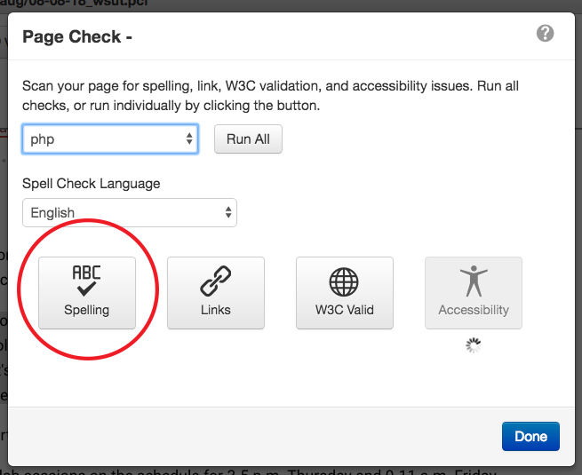 spell check button spell check button