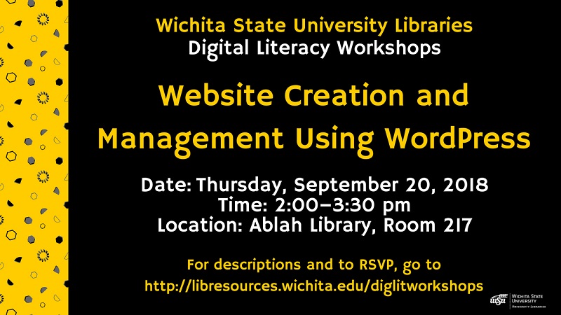 Library Workshop Sept. 20, 2018