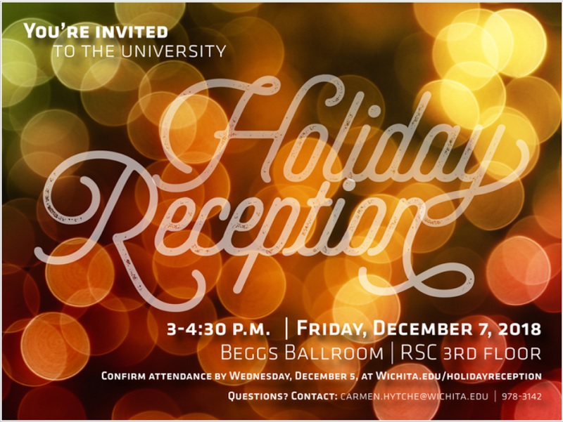 Holiday reception Dec. 7, 2018