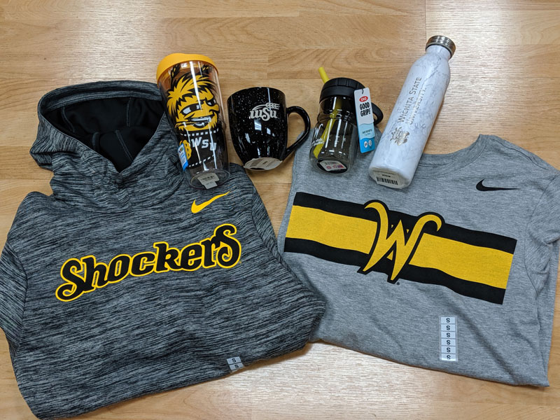 Nike and drinkware sales in Shocker Store