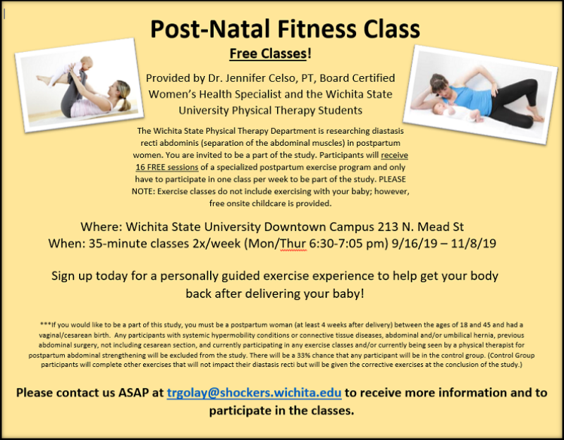 Postpartum exercise class fall 2019