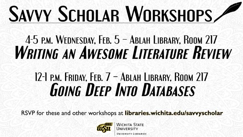 Savvy Scholar Workshops Feb. 2020