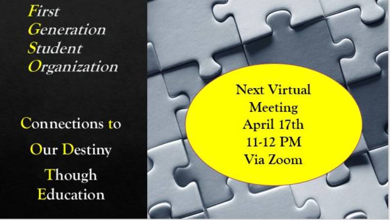 First-Generation Student meeting April 17, 2020